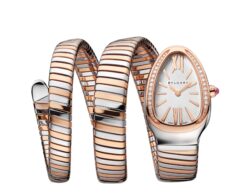 BVLGARI Women's Serpenti Tubogas Watch SP35SPG 18K Rose Gold Steel Diamond Box