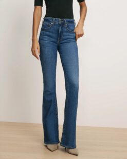 Veronica Beard Beverly High Rise Skinny Flare Jeans Bright Blue Size 24