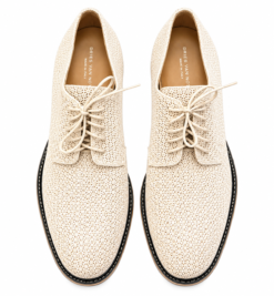 Alternative view of Dries Van Noten Mens Derby Shoes EU 42 Ivory Laser Cut Leather Made Italy