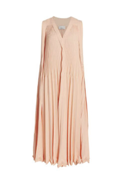 Alternative view of 3.1 Phillip Lim Women's Dress Size S Peach Pleated V Neck Maxi Tiered NWT