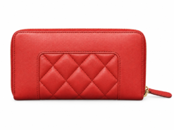Alternative view of Chanel Women's Wallet Red Lambskin Quilted Mademoiselle Zip Around Gold CC