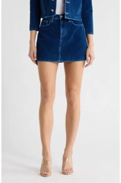 L'AGENCE Paris Corduroy Mini Skirt Womens 28 Blue High Rise NWT