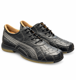 FaCri Matteo & Massimo Mens Sneakers 9.5 Black Genuine Ostrich Leather Italy