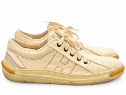 Alternative view of Hogan Mens Sneakers Size 8 UK 9 US Ivory Canvas H Logo Low Top Shoes