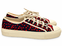Alternative view of Dior Walk'n'Dior Sneakers Womens 41.5 Navy Blue Red Heart Canvas Low Top Shoes