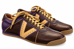 Louis Vuitton Mens Sneakers Size UK 8 US 9 Vintage V-Line Brown Purple Leather
