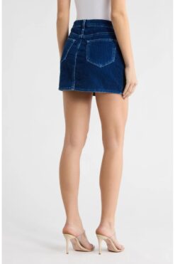 Alternative view of L'AGENCE Paris Corduroy Mini Skirt Womens 28 Blue High Rise NWT
