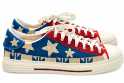 Alternative view of Valentino Garavani Mens Sneakers Size 42 Beaded Star Low Top Red White Blue