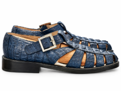Alternative view of Max Leather USA Mens Fisherman Sandals 9 Genuine Crocodile Blue Exotic Skin