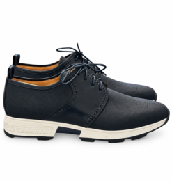 Alternative view of Hermes Mens Newton Shoes Navy Blue Epsom Leather Derby Lace Up EU 42 US 9