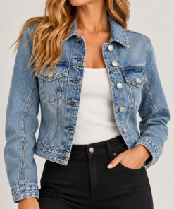 DALA Womens Denim Jacket Size XS Blue Vintage Wash Jean Blazer Tailored NWT
