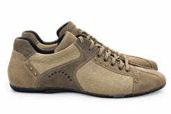 Alternative view of Cesare Paciotti Mens Sneakers UK 7 US 8 Tan Suede Canvas Low Profile Shoes