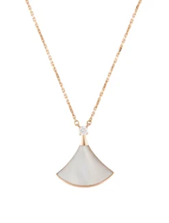 Bvlgari Divas Dream Diamond Mother of Pearl 18K Rose Gold Necklace Box Papers