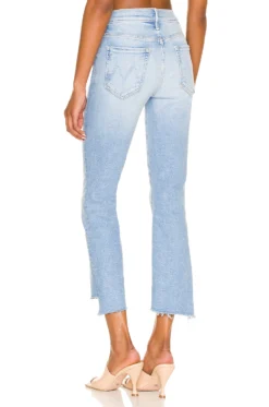 Alternative view of MOTHER The Insider Jeans Womens 26 Light Wash High Rise Crop Bootcut Raw Hem