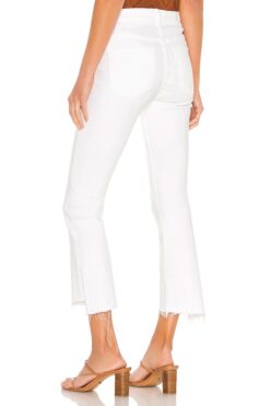 Alternative view of MOTHER Insider Crop Step Fray Jeans 25 White High Rise Bootcut Raw Hem