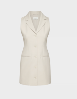 Alternative view of Aritzia Babaton Dress 6 Mastermind Heather Matte Pearl Sleeveless Blazer Mini