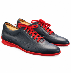 John Lobb Aston Martin Mens Shoes Size UK 8 US 9 Winner Sport Blue Red Leather