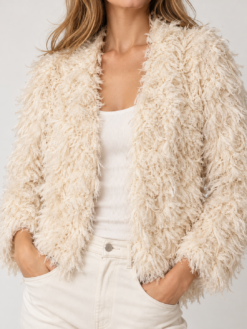 Diane von Furstenberg DVF Womens Jacket 4 Alusa Ivory Silk Chiffon Fringe NWT