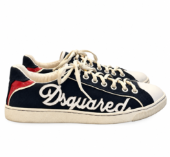 Alternative view of Dsquared2 Mens Vintage Sneakers Navy Canvas Logo Shoes EU 43 Made in Italy