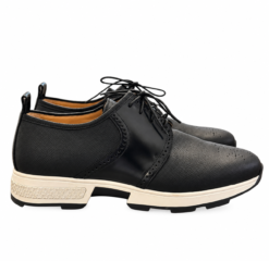 Alternative view of Hermes Mens Newton Shoes Black Epsom Leather Derby Lace Up EU 42 US 9