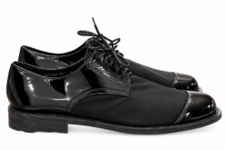 Alternative view of Issey Miyake Mens Oxford Shoes Size 9 Black Patent Leather Nylon Cap Toe Derby