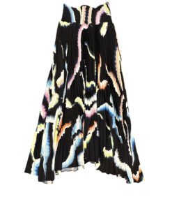 Alternative view of A.L.C. Sonali Skirt Womens 0 Midnight Multicolor Pleated Asymmetric Midi NWOT