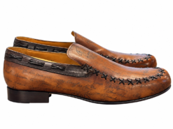Alternative view of Berluti Men's Loafers 8.5UK 9.5US Scritto Brown Leather Whipstitch Slip On Shoes