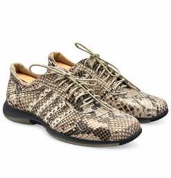 Warren Edwards Mens Sneakers 43 Natural Beige Brown Genuine Snakeskin Leather