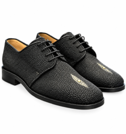 Warren Edwards Men's Dress Shoes Size 9 Black Genuine Stingray Leather Oxfords