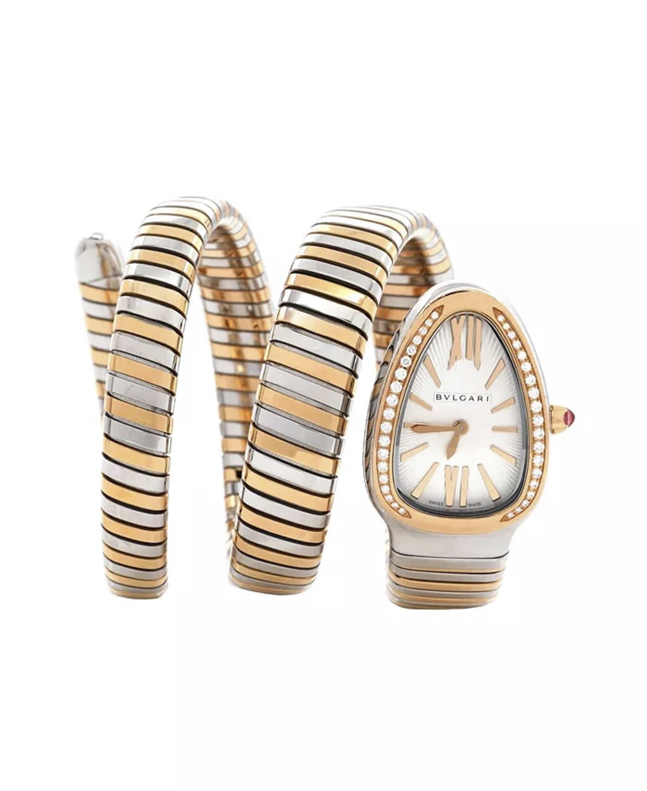 BVLGARI Women's Serpenti Tubogas Watch SP35SPG 18K Rose Gold Steel Diamond Box - Image 7