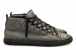 Alternative view of Balenciaga Mens Sneakers Size 47 Gray Snakeskin Arena High Top Leather Lace Up