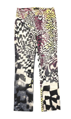 Alternative view of Roberto Cavalli Womens Pants Size L FW 2003 Vintage Graphic Print Flare Archive