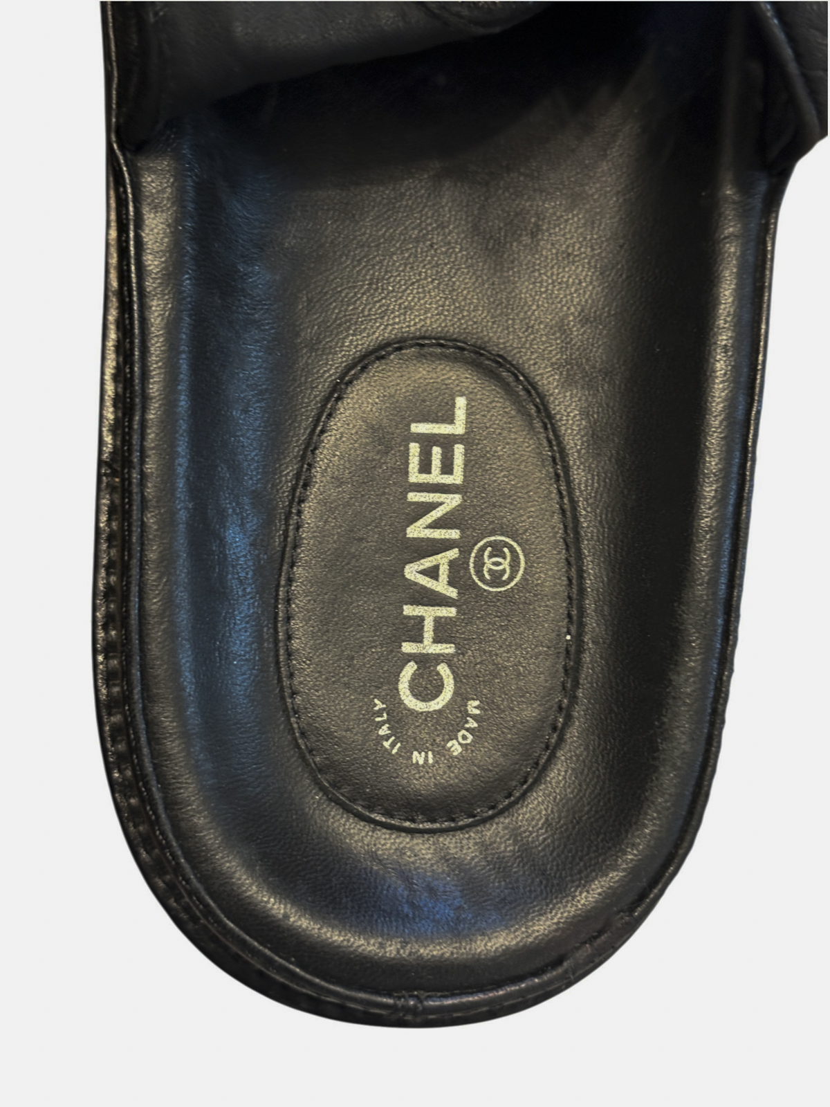Chanel Womens Sandals Size 42 So Black Quilted Lambskin Leather CC Dad Shoes - Image 8