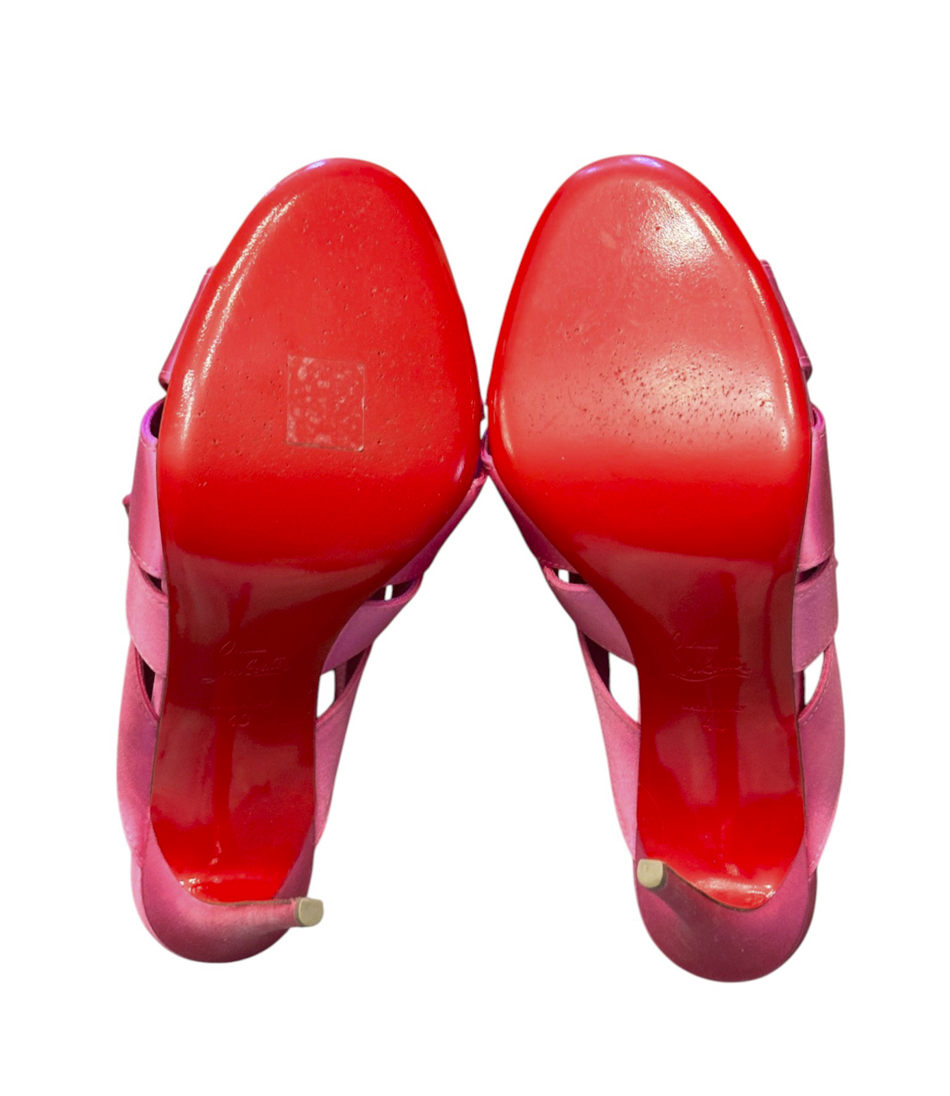 Christian Louboutin Sandals 40 Samourai 100 Pink Satin Bow Mules Heels Box - Image 8