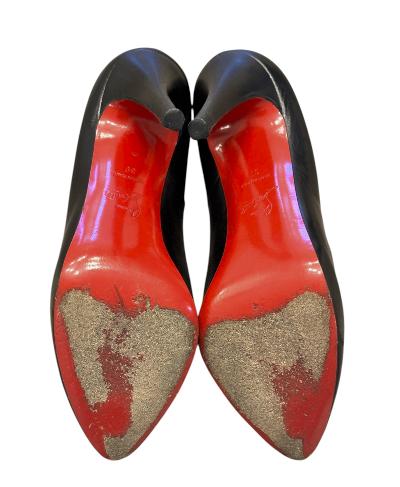 Christian Louboutin Women's Heels 39 Rolando 120 Black Leather Platform Pumps - Image 7