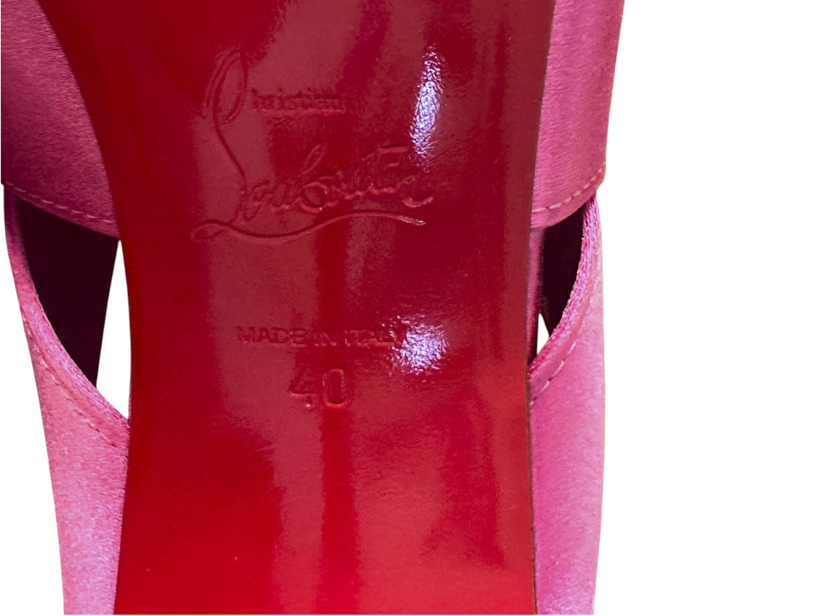 Christian Louboutin Sandals 40 Samourai 100 Pink Satin Bow Mules Heels Box - Image 9