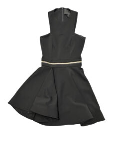 Alternative view of Cushnie et Ochs Black Fit Flare Mini Dress Gold Zipper Waist Size 2