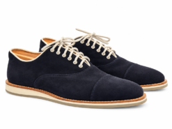 Church's Custom Grade Oxford Mens UK 8 US 9 Hirst 2 Navy Blue Suede Cap Toe Shoes