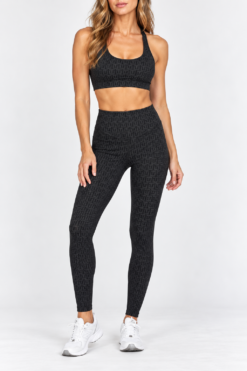 The Upside Castilla Activewear Set Womens M L Black Logo Jacquard Bra Leggings