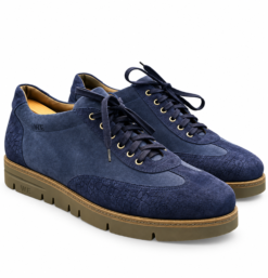 Warren Edwards Sneakers Mens 43 Blue Suede Leather Lace Up Low Top Shoes