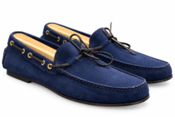 Tom Ford Mens Loafers Size 9 Navy Blue Suede Leather Lace Up Shoes Moccasins