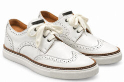 DSQUARED2 Men's Brogue Oxford Sneakers Size 42 White Leather 410 Wingtip Shoes