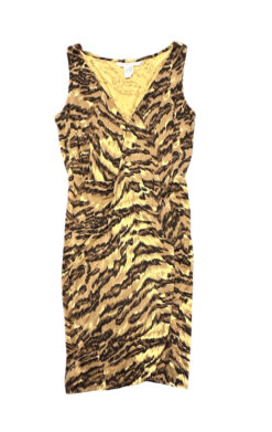 Alternative view of Diane von Furstenberg DVF Lonnie Dress Size 6 Womens Silk Tiger Print