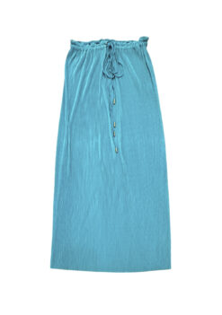 Alternative view of DVF Diane von Furstenberg Chania Skirt Womens 6 Teal Pleated Maxi Drawstring NWT
