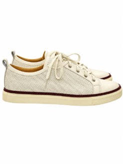 Alternative view of Hermes Men's Sneakers Size 42 US 9 Inside Perforated White Leather Low Top
