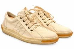 Hogan Mens Sneakers Size 8 UK 9 US Ivory Canvas H Logo Low Top Shoes