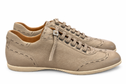 Alternative view of Fendi Mens Sneakers UK 8 US 9 Taupe Leather Whipstitch Wingtip Buckle
