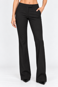 DVF Diane von Furstenberg Avaro Pants Womens 8 Black Stretch Wool Bootcut NWT