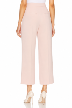 Alternative view of Veronica Beard Edia Pants Womens 4 Ballet Pink High Rise Wide Leg Dress Trousers