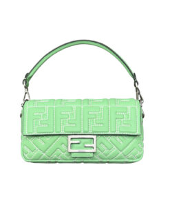 Alternative view of Fendi Bag Medium Baguette Stitched FF Edamame Green Nappa Leather NIB